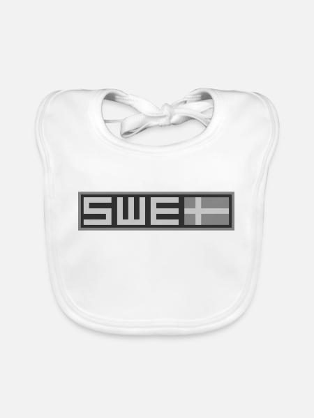 Sweden Tactical Flag - Organic Baby Bibs - white - Front