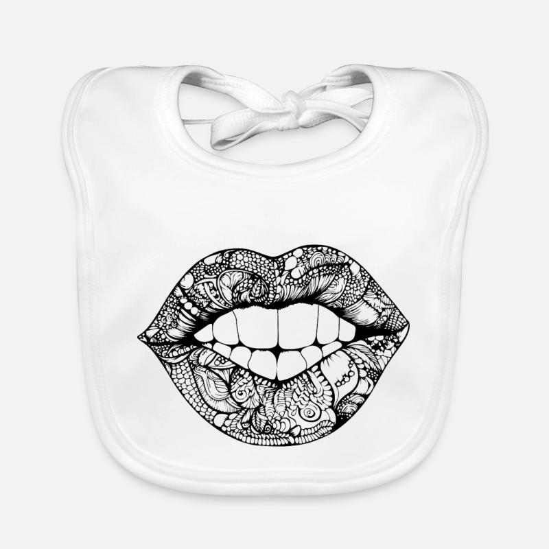 Lèvres, bouche, baisers lèvres Bavoir bio Bébé