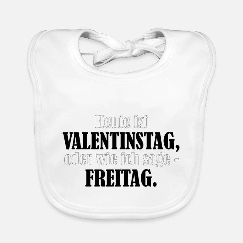 Valentinstag Freitag - Baby Bio-Lätzchen - Weiß