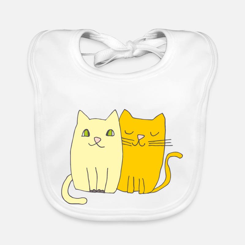 Les chats adorent le jaune orange Bavoir bio Bébé