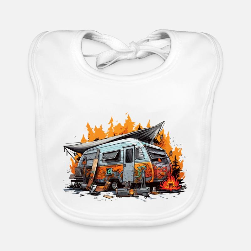 Soirée au coin du feu. Vacances rétro. Bavoir bio Bébé