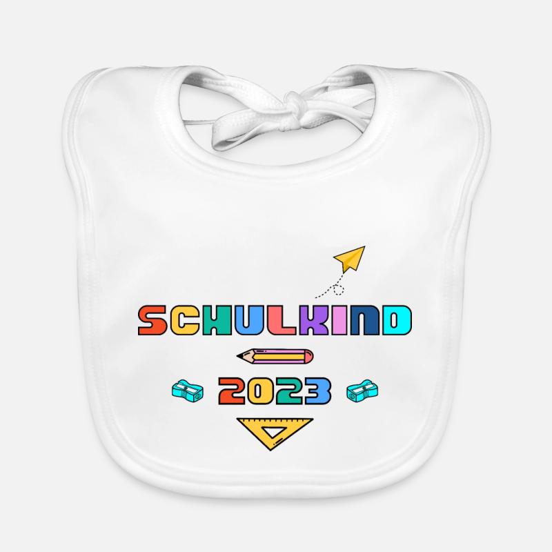 Schulkind Schule Einschulung 1. Klasse Geschenk Baby Bio-Lätzchen