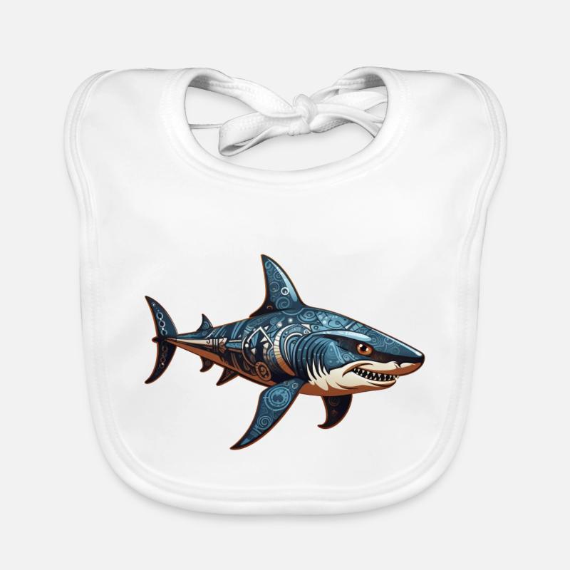 Adinkra Shark 4 Organic Baby Bibs