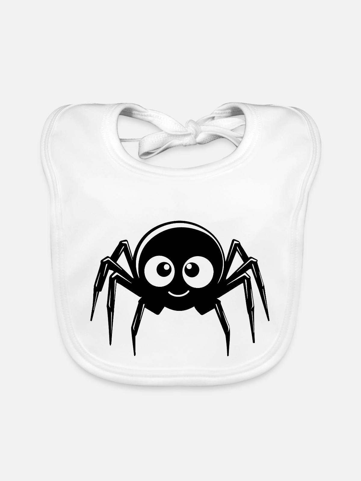 Spinne Spinnen Tiere - Baby Bio-Lätzchen - Weiß - Vorne