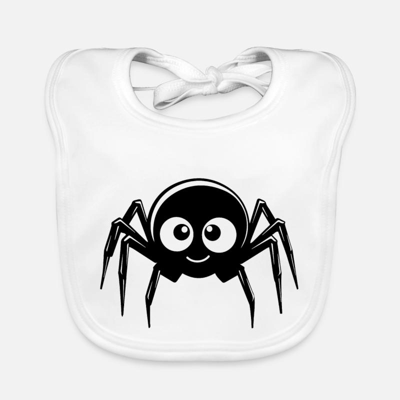 Spinne Spinnen Tiere - Baby Bio-Lätzchen - Weiß