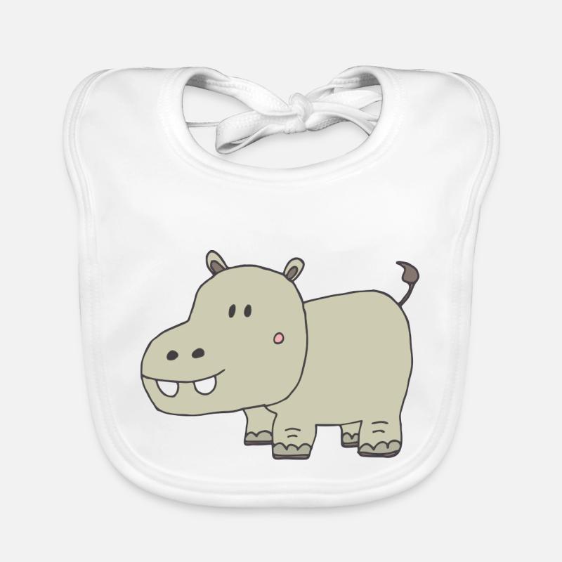 Hippopotame drôle Bavoir bio Bébé