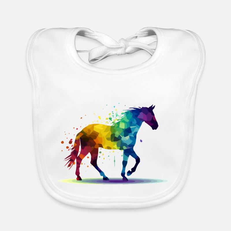 Pako le cheval multicolore Bavoir bio Bébé