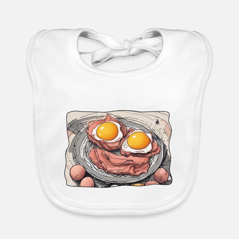 Egg and bacon Organic Baby Bibs