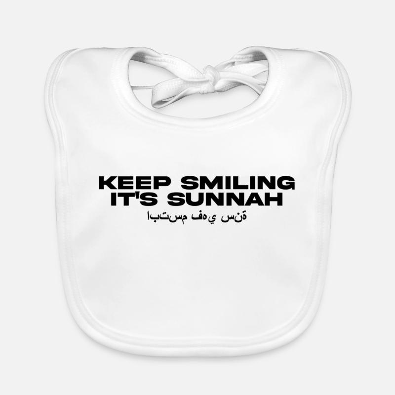 Keep Smiling it's Sunnah Organic Baby Bibs