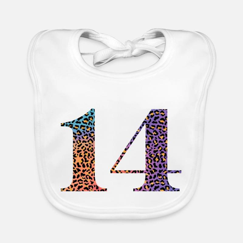14th Birthday Leopard Organic Baby Bibs