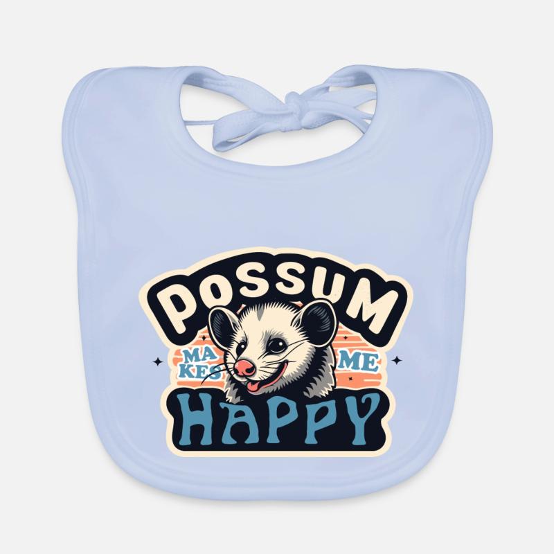 L’OPOSSUM ME REND HEUREUX Bavoir bio Bébé