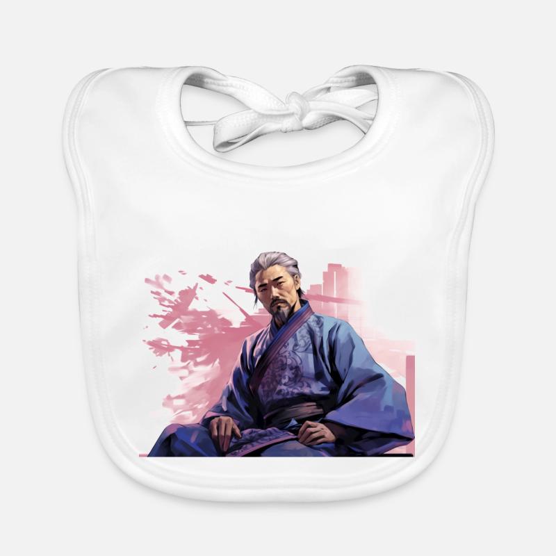 Japan Samurai sitzend Stark Baby Bio-Lätzchen