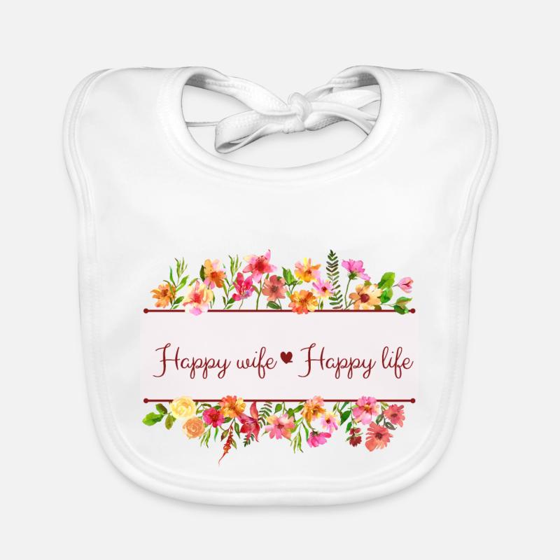 Femme heureuse, vie heureuse Bavoir bio Bébé