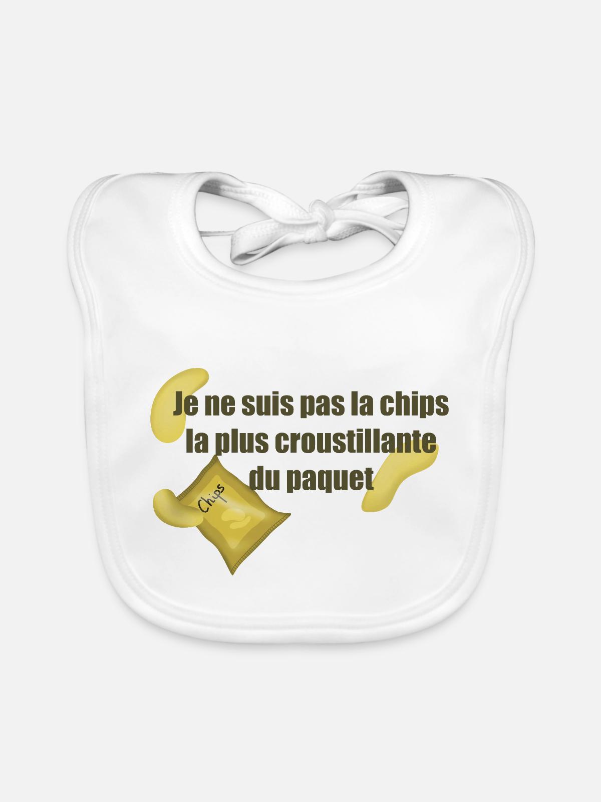 Chips - Bavoir bio Bébé - blanc - Devant