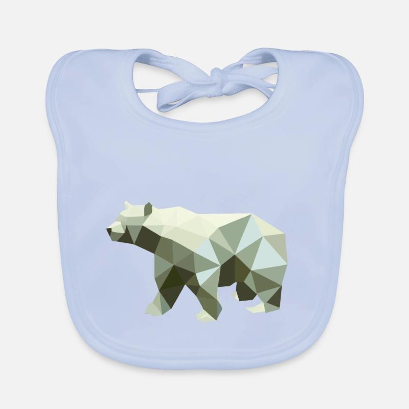 Bear, Polygon, Angular, Hiking, Trees, Animal, Mountains, Nature Organic Baby Bibs