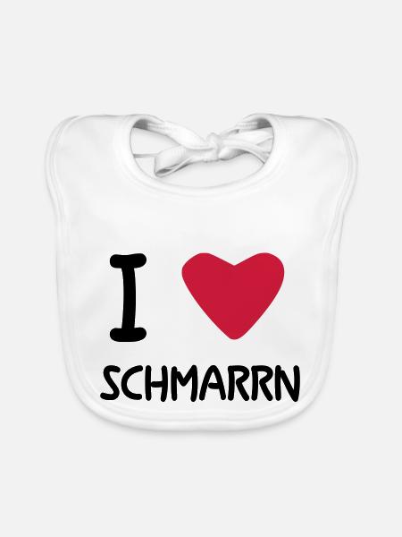 I love Schmarrn - Baby Bio-Lätzchen - Weiß - Vorne