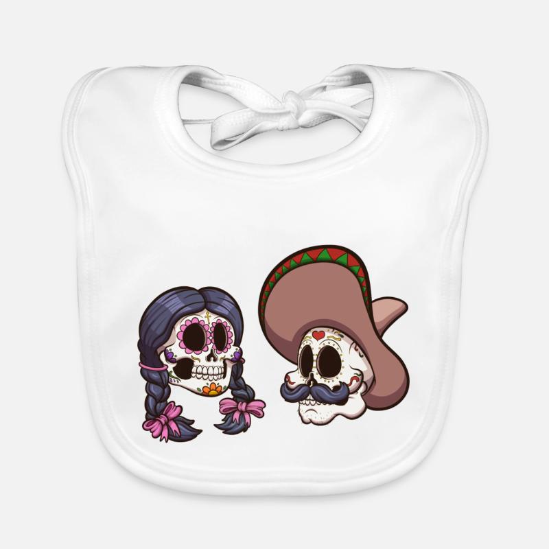 Crânes mexicains Bavoir bio Bébé