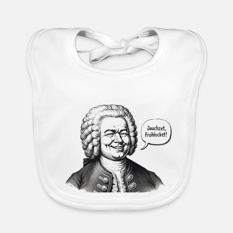 Johann Sebastian Bach - Baby Bio-Lätzchen - Weiß