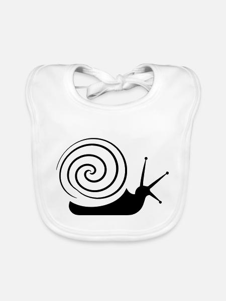 snails - Organic Baby Bibs - white - Front
