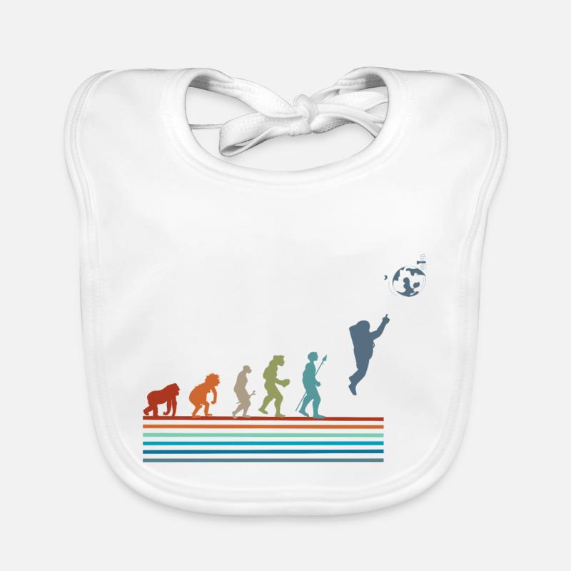 Vintage Retro Evolution Astronaut Baby Bio-Lätzchen