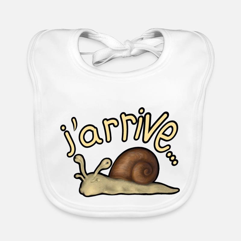 j'arrive escargot Bavoir bio Bébé