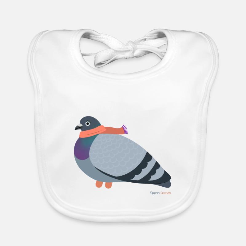 Colombe avec écharpe rose Bavoir bio Bébé
