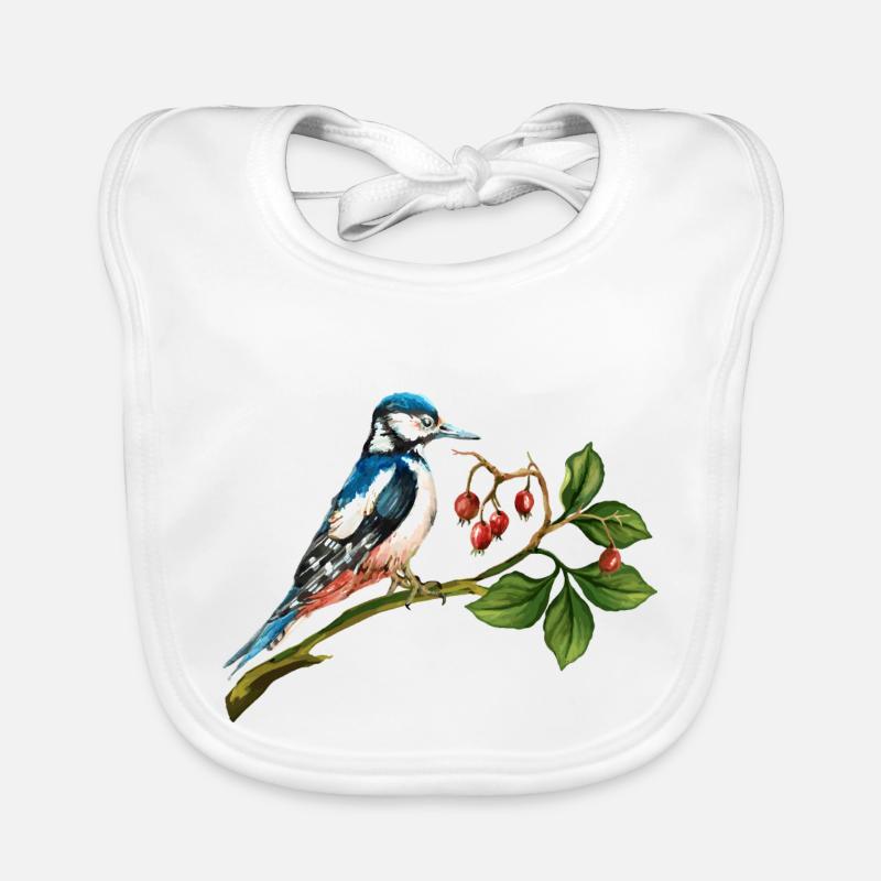 Colorful bird Organic Baby Bibs