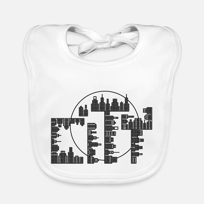Skyline, City - version noire Bavoir bio Bébé