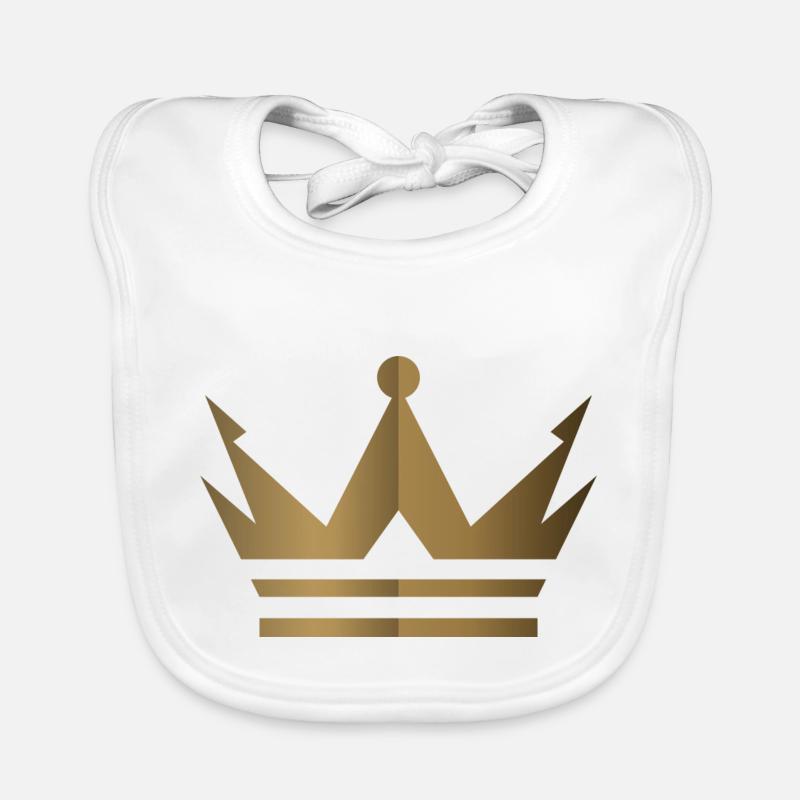 Logo de la Couronne - Bavoir bio Bébé - blanc