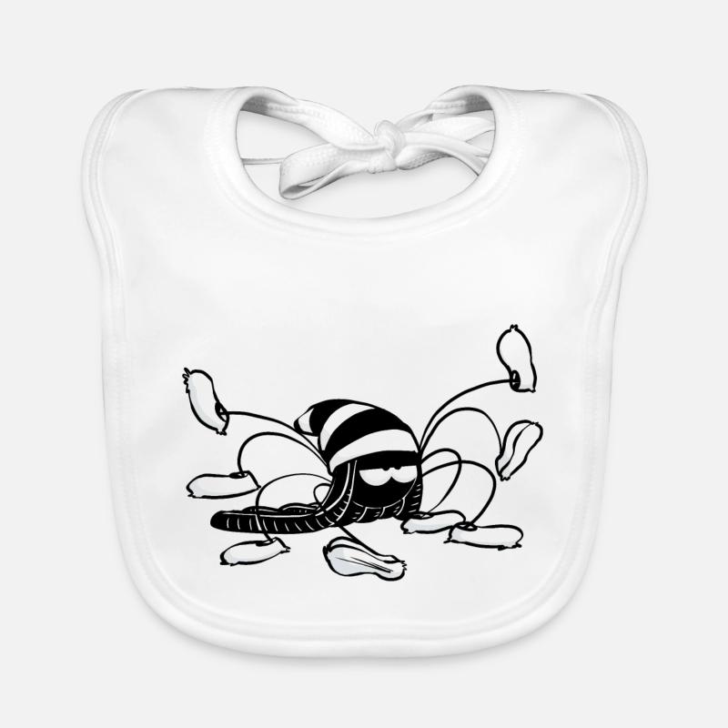 Beth the Spider -Rasta Spider (text version) - Organic Baby Bibs - white