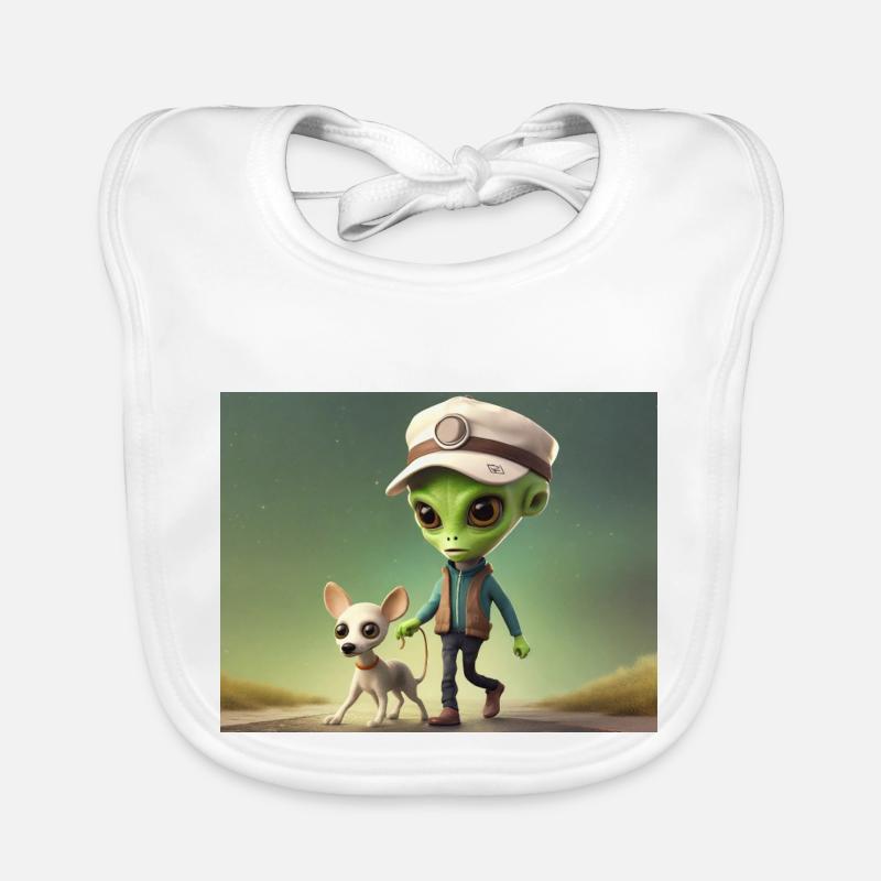 mignon petit extraterrestre rétro vert sortir le chien Bavoir bio Bébé