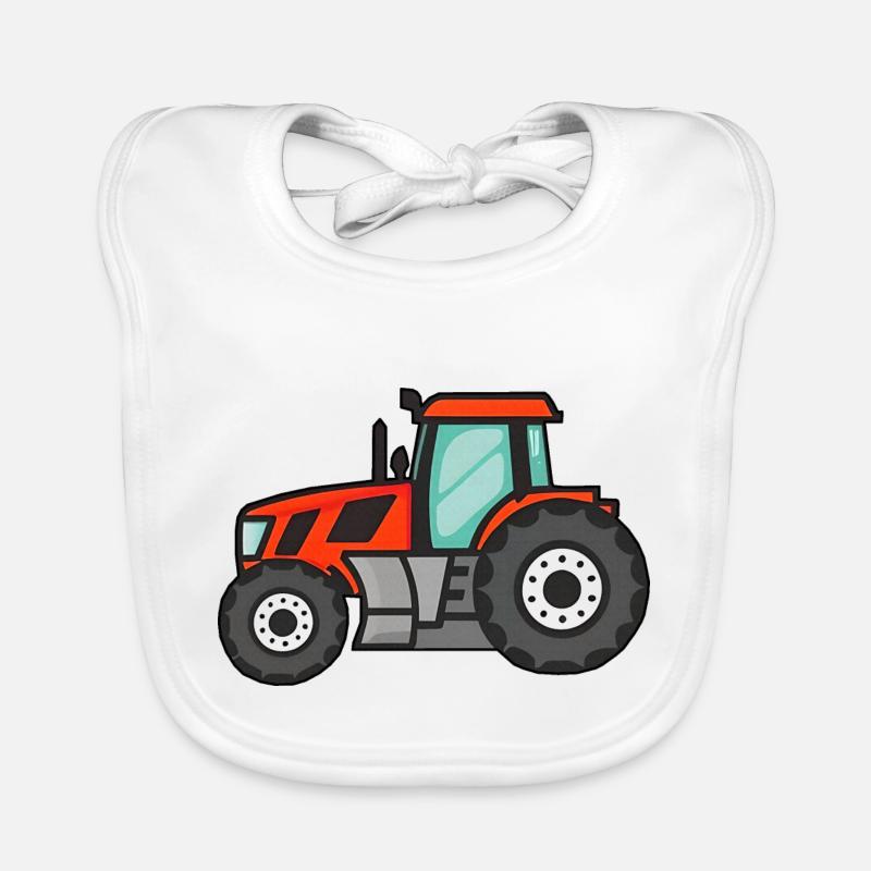 Großer Roter Traktor Baby Bio-Lätzchen
