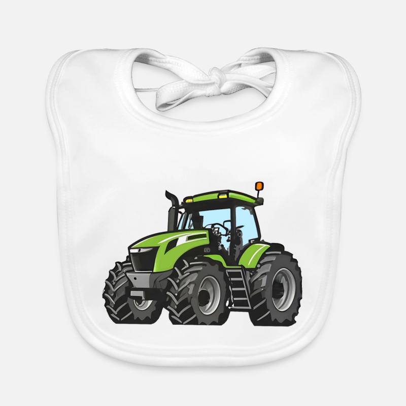 Grüner Traktor Baby Bio-Lätzchen