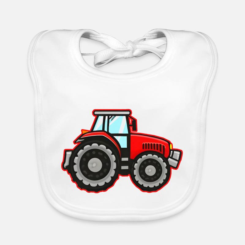 Le tracteur rouge de Bauer Bavoir bio Bébé