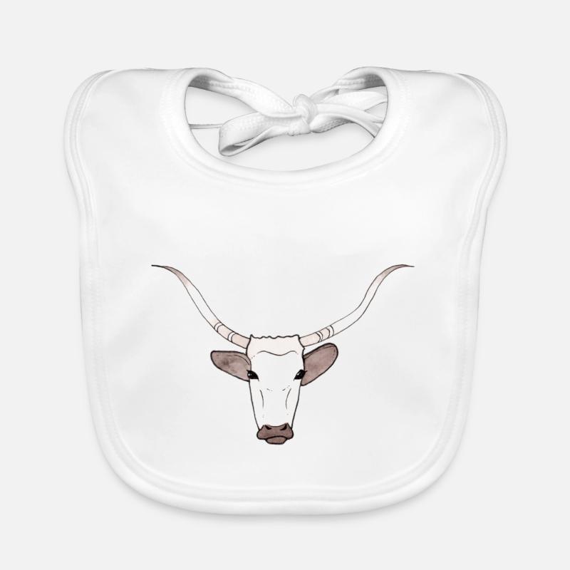 Taureau - Bavoir bio Bébé - blanc