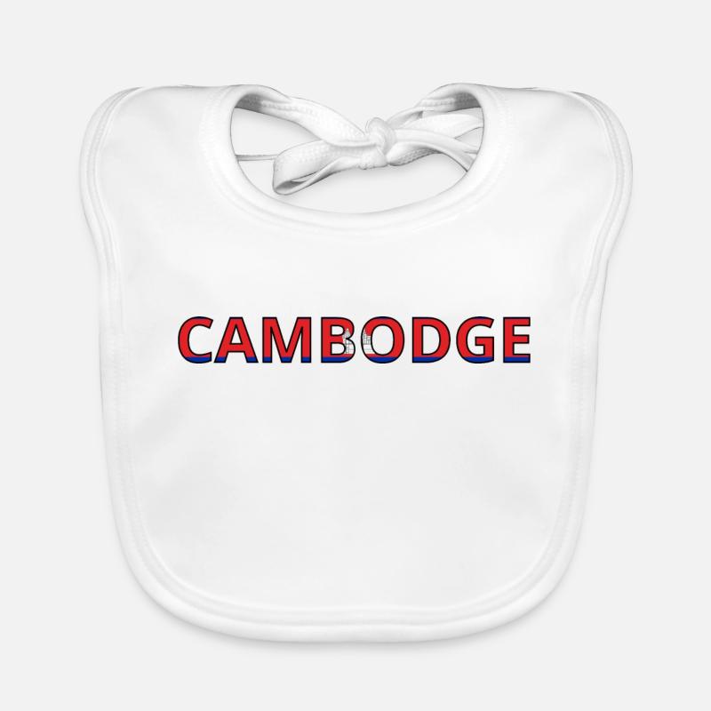 Drapeau Cambodge Bavoir bio Bébé