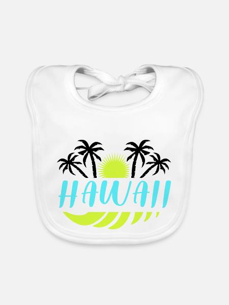 hawaii - Baby Bio-Lätzchen - Weiß - Vorne