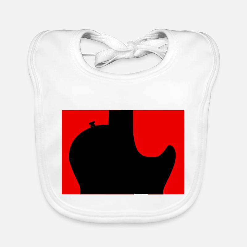 Black Rock Guitar Silhouette Organic Baby Bibs