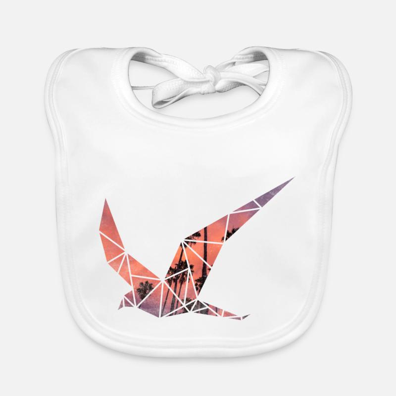 oiseau illustration coucher du soleil Bavoir bio Bébé
