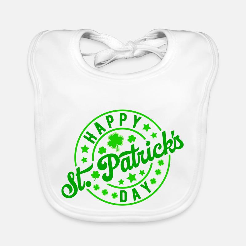 Joyeuse fête de la Saint-Patrick - Bavoir bio Bébé - blanc