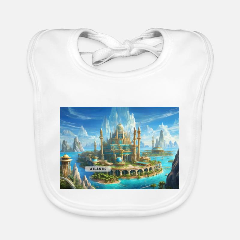beautiful mythical places – Atlantis before doom Organic Baby Bibs