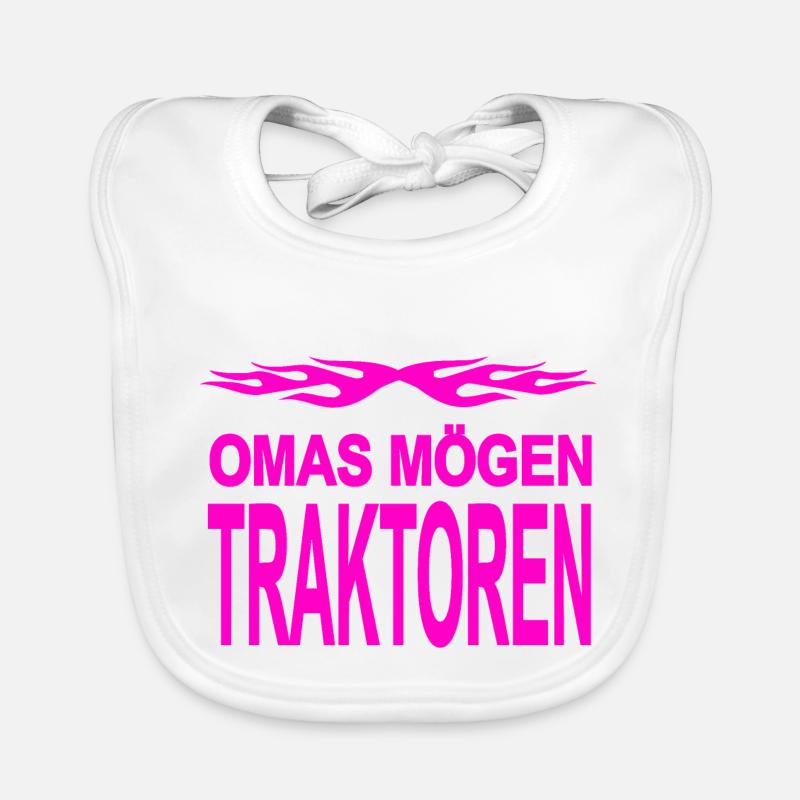 Traktor - Baby Bio-Lätzchen - Weiß