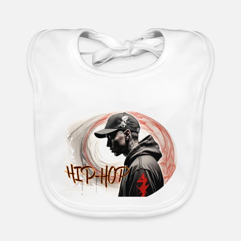 hip-hop - Baby Bio-Lätzchen - Weiß