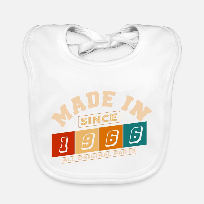 Made in 1966 Birthday 58 Years Organic Baby Bibs