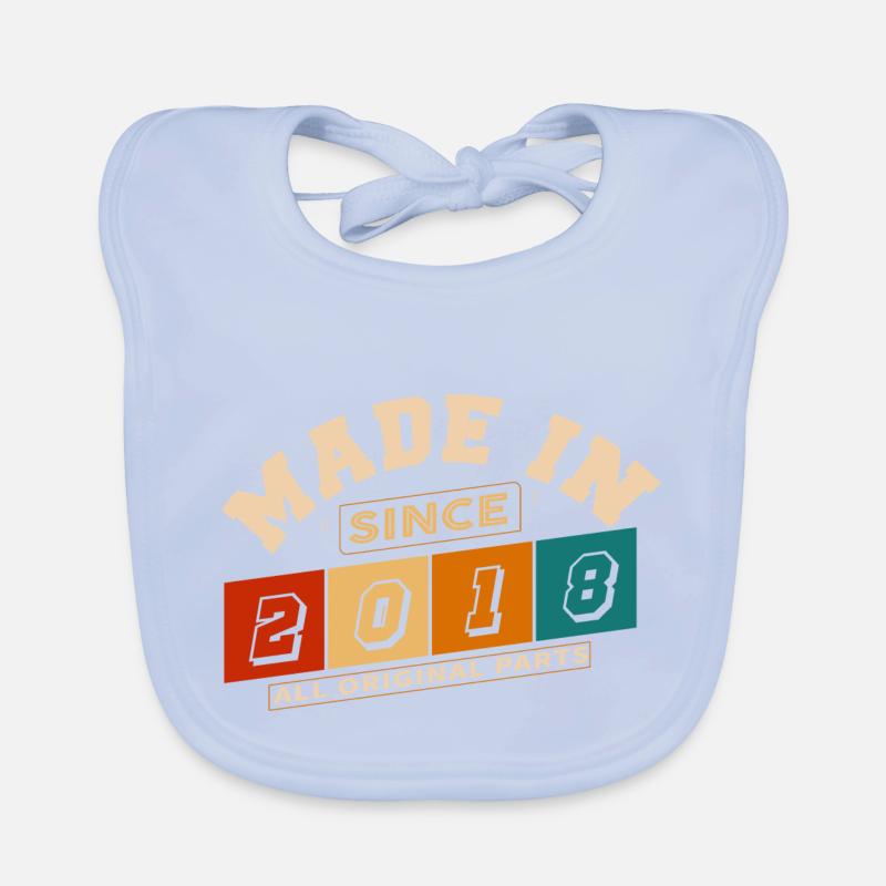 Made in 2018 anniversaire 6 ans Bavoir bio Bébé