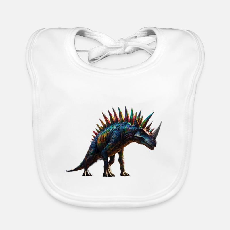 Rainbow Colored Dino Punk Organic Baby Bibs