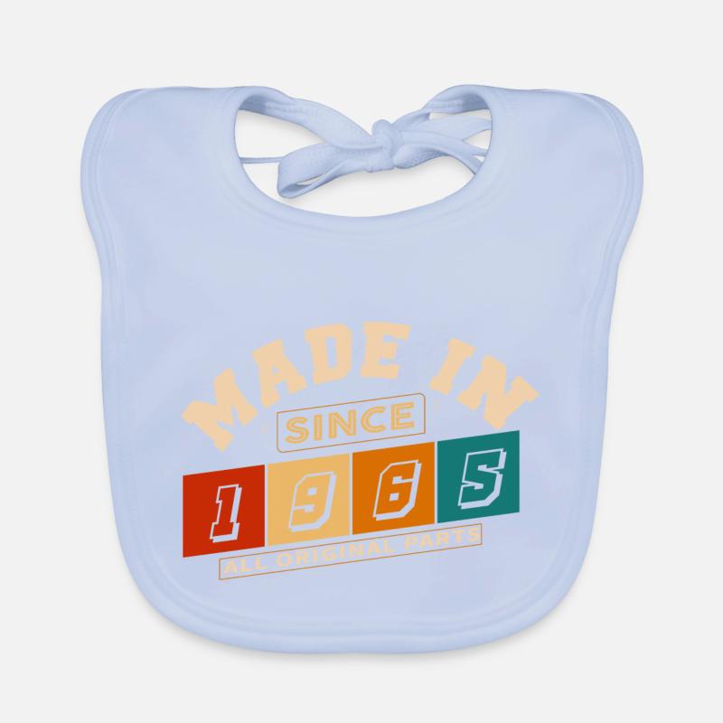 Made in 1965 Anniversary 59 Years Organic Baby Bibs