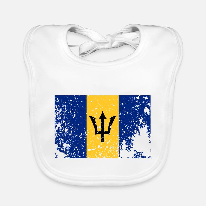 Drapeau rétro de la Barbade Drapeau des Caraïbes Bavoir bio Bébé