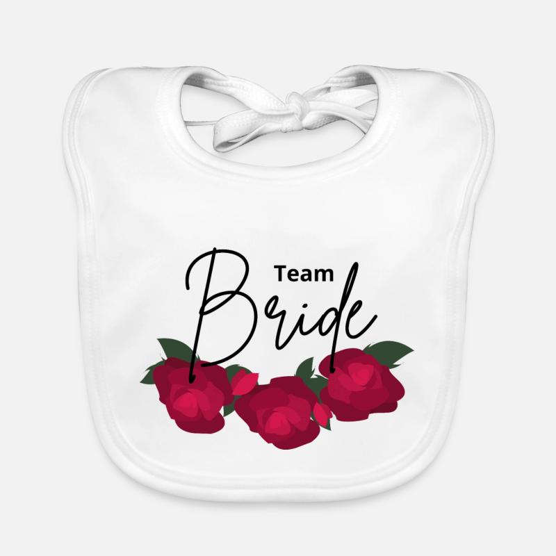 Team Bride Minimalistische rote Blume Baby Bio-Lätzchen