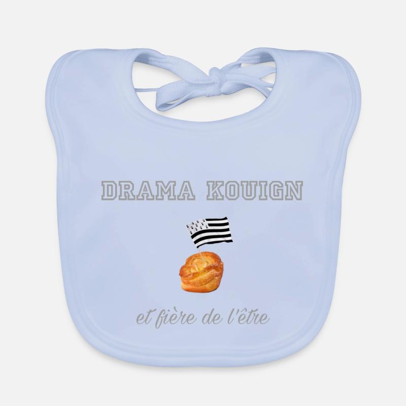 Fière d être une drama kouign Light Grey Bavoir bio Bébé